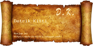 Detrik Kitti névjegykártya